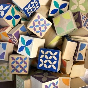 Gorgeous handmade wooden painted blocks